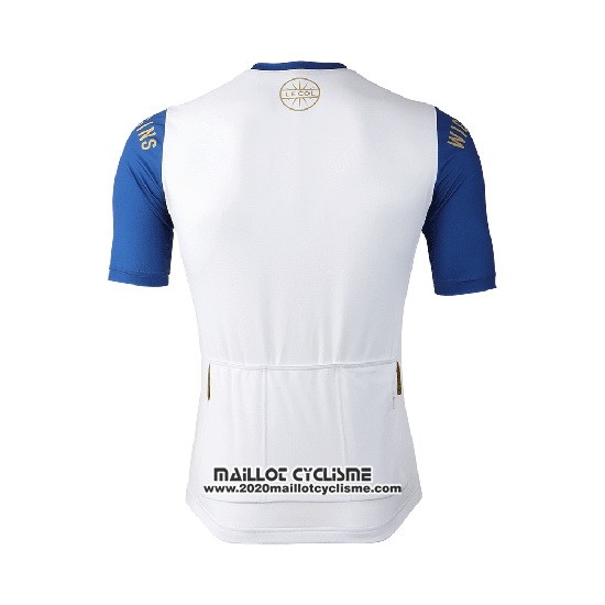 2019 Maillot Ciclismo Lecol Blanc Bleu Manches Courtes et Cuissard